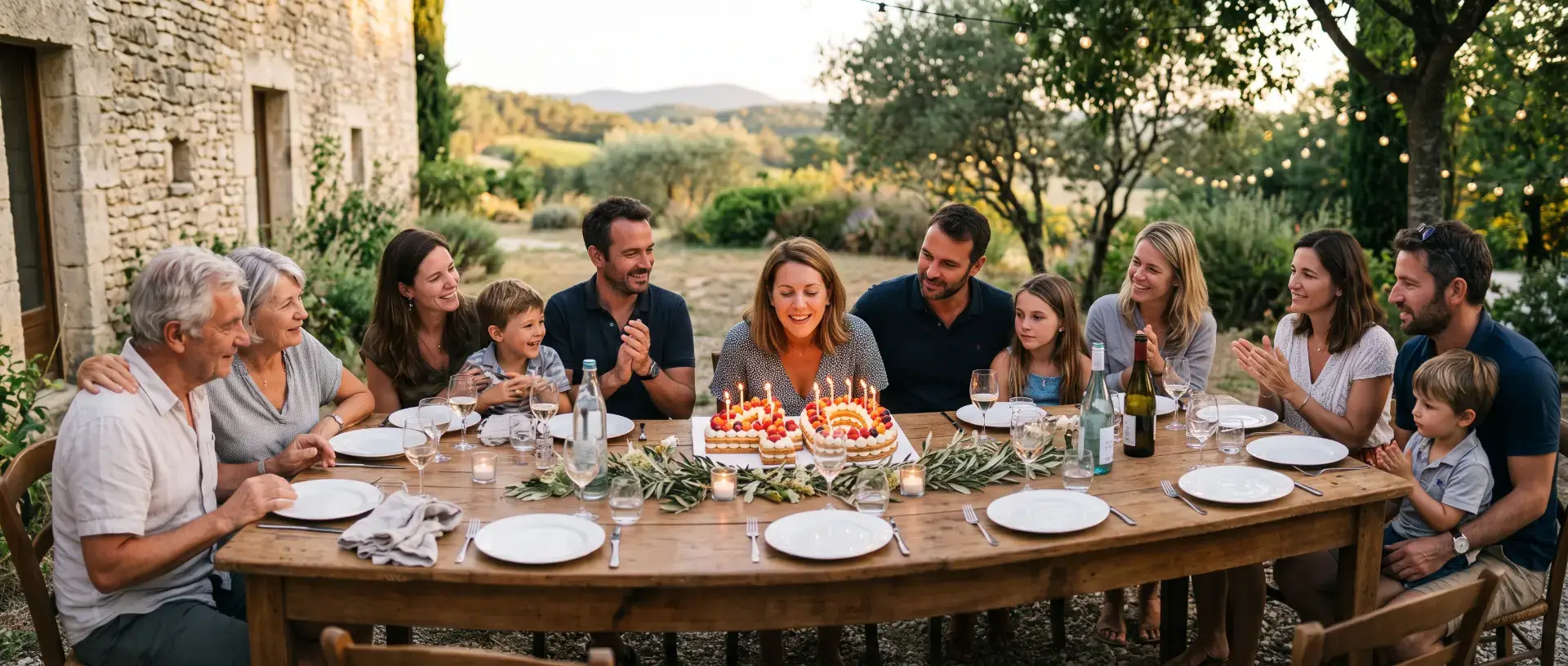 Dîner d'anniversaire privé en terrasse en Provence