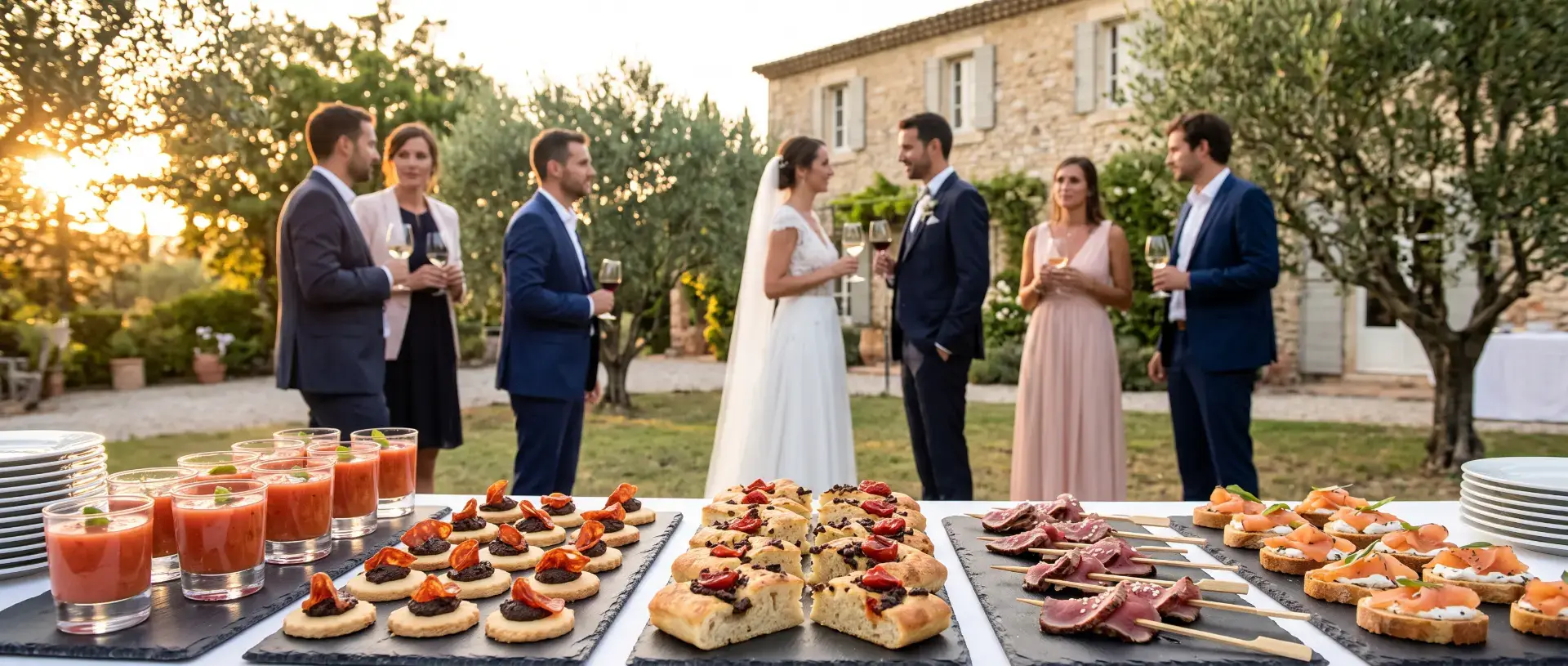 Réception de mariage préparée par un chef traiteur en Provence
